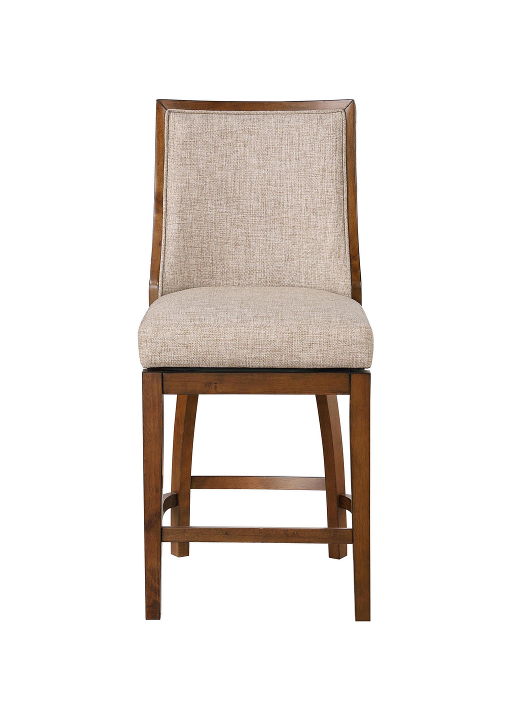 Katherine 24 in. High Back Wood 40.74 in. Swivel Counter Stool with Fabric Seat