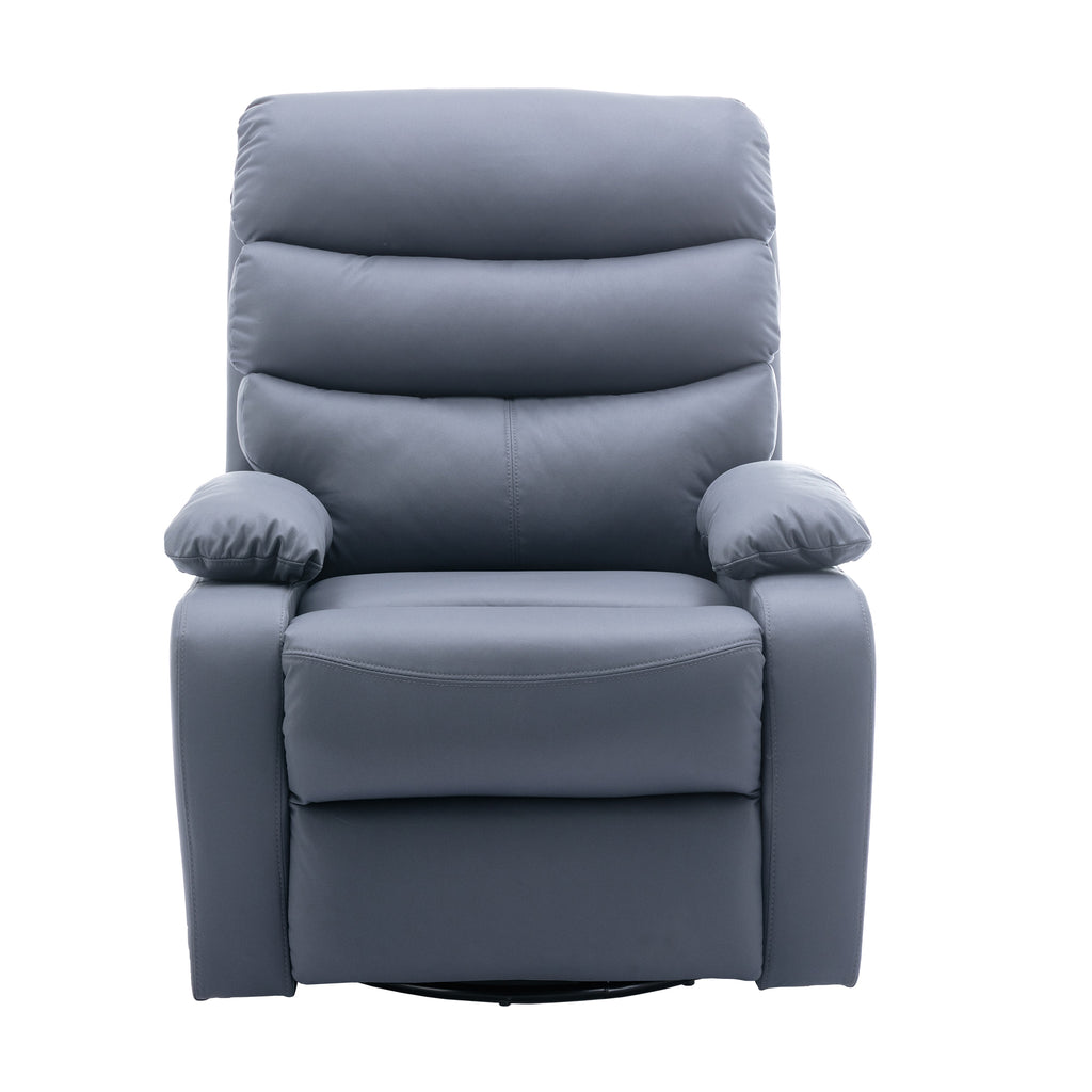 Yingj Faux Leather Upholstered Swivel Recliner