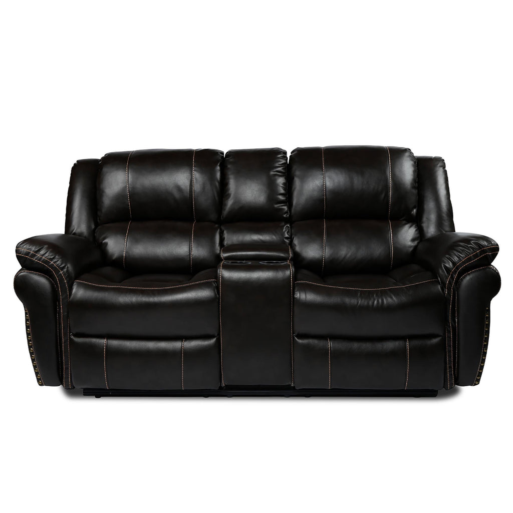 Yingj 79 in. Wide Pillow Top Arm Faux Leather Straight Reclining and Storage Sofa