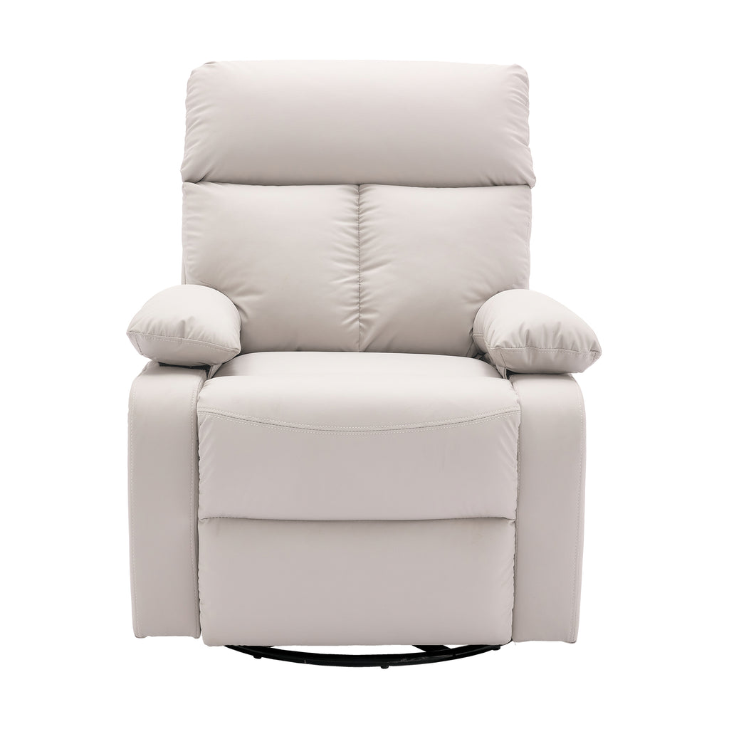Yingj 30.2 in. W Faux Leather Upholstered Swivel and Rocking Manual Recliner