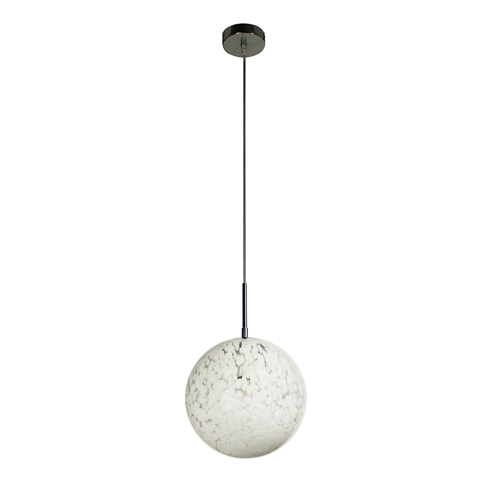 Bushnell Ball Pendant Light Fixture, White Orb with Elegant Glow, Foyer Lighting Home Decor for Entryways, Dining and Living Room, or Sitting Areas, Dimmable