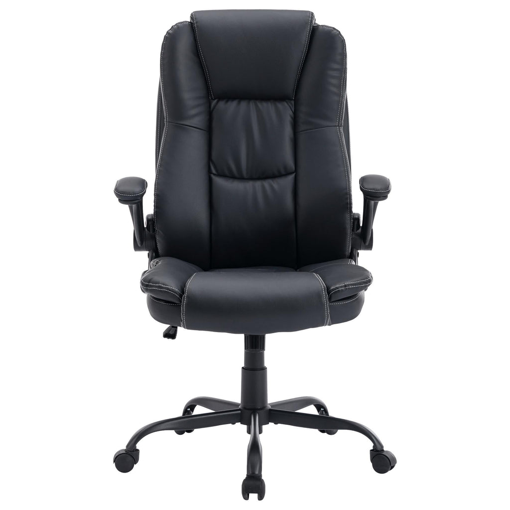 Yingj Faux Leather Swivel Executive Chair with Adjustable Arms