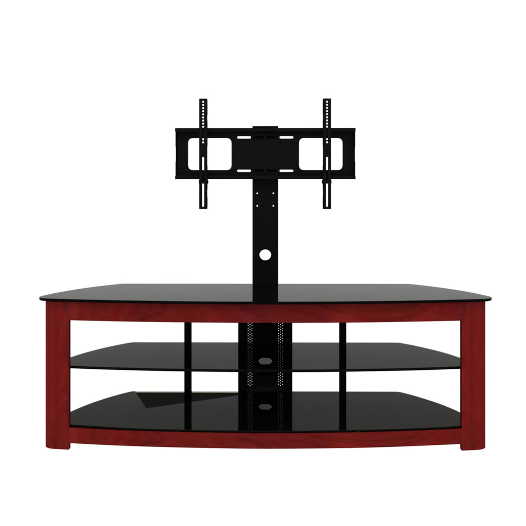 Tansole 22 in. Walnut TV Stand with 3 Tier Storage Space Fits TV's Up To 65 in.
