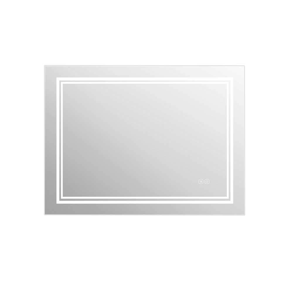 Victoria Rectangular Frameless Anti-Fog Wall Bathroom LED Vanity Mirror in Silver