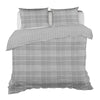 Banbury Plaid Grey Reversible Duvet Cover Set with 1 Pillow Sham
