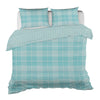 Banbury Plaid Turquoise Blue Reversible Duvet Cover Set with 1 Pillow Sham