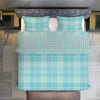 Banbury Plaid Turquoise Blue Reversible Duvet Cover Set with 1 Pillow Sham