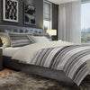 Kingham Contemporary Boho Grey Stripes Duvet Cover Set with Pillow Sham