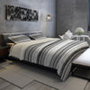 Kingham Contemporary Boho Grey Stripes Duvet Cover Set with Pillow Sham