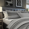 Kingham Contemporary Boho Grey Stripes Duvet Cover Set with Pillow Sham