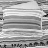 Kingham Contemporary Boho Grey Stripes Duvet Cover Set with Pillow Sham