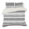 Kingham Contemporary Boho Grey Stripes Duvet Cover Set with Pillow Sham