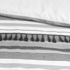 Kingham Contemporary Boho Grey Stripes Duvet Cover Set with Pillow Sham