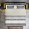 Kingham Contemporary Boho Grey Stripes Duvet Cover Set with Pillow Sham