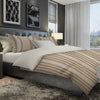 Polperro Beige Tufted Chenille Geometric Duvet Cover Set with Pillow Sham