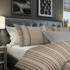 Polperro Beige Tufted Chenille Geometric Duvet Cover Set with Pillow Sham