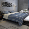 Polperro Blue Tufted Chenille Geometric Duvet Cover Set with Pillow Sham