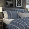 Polperro Blue Tufted Chenille Geometric Duvet Cover Set with Pillow Sham