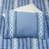 Polperro Blue Tufted Chenille Geometric Duvet Cover Set with Pillow Sham