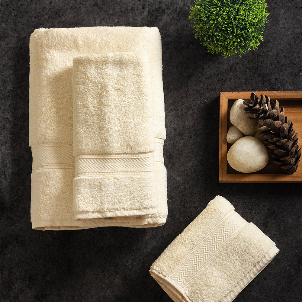 Zero Twist 3 Piece 100% Cotton Towel Set