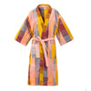 Jacquard Large Multi-coloured Velour Terry fabric Bathrobe