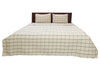 Windowpane Beige and Brown Cotton Coverlet Set