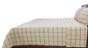 Windowpane Beige and Brown Cotton Coverlet Set