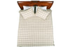 Windowpane Beige and Brown Cotton Coverlet Set
