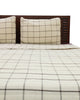 Windowpane Beige and Brown Cotton Coverlet Set