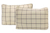 Windowpane Beige and Brown Cotton Coverlet Set