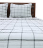 Windowpane Grey and Black Cotton Coverlet Set