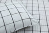 Windowpane Grey and Black Cotton Coverlet Set