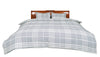 Banbury Plaid Grey and Ivory Cotton Comforter Set