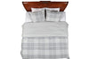 Banbury Plaid Grey and Ivory Cotton Comforter Set