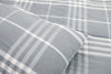 Banbury Plaid Grey and Ivory Cotton Comforter Set