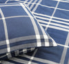 Banbury Plaid Navy and Ivory Cotton Comforter Set