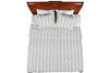 Ticking Stripe Ivory and Brown Cotton Quilt Set