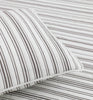 Ticking Stripe Ivory and Brown Cotton Quilt Set
