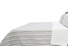 Ticking Stripe Ivory and Brown Cotton Quilt Set