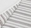 Ticking Stripe Ivory and Brown Cotton Quilt Set
