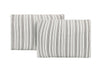 Ticking Stripe Ivory and Brown Cotton Quilt Set