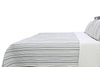 Ticking Stripe Ivory and Blue Cotton Quilt Set