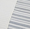 Ticking Stripe Ivory and Blue Cotton Quilt Set
