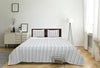 Ticking Stripe Ivory and Blue Cotton Quilt Set