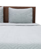 Solid Sateen Grey Cotton Quilt Set