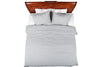 Railroad Stripe Grey and Ivory and Black Cotton Comforter Set