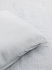 Railroad Stripe Grey and Ivory and Black Cotton Comforter Set