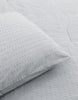 Railroad Stripe Grey and Ivory and Black Cotton Comforter Set
