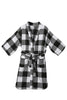 Black and White Velour Fabric Bathrobe