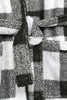Black and White Velour Fabric Bathrobe